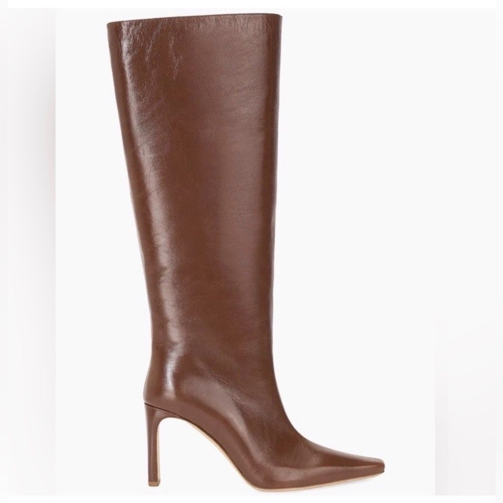 Staud Wally 90MM Leather Boots in brown size 10
